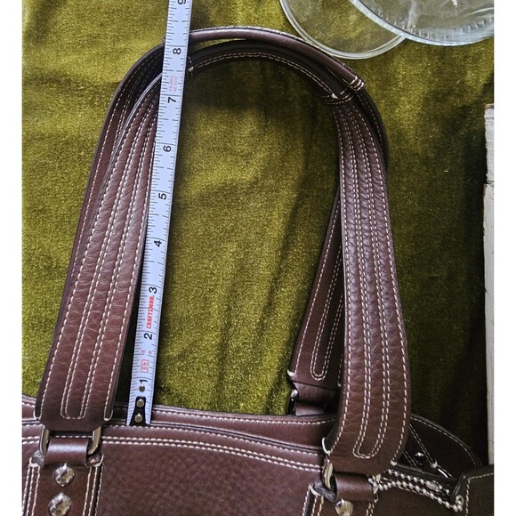 Coach Hamilton Purple Pebbled Leather Shoulder Tote Bag purse F13959 Excellent - Picture 7 of 10